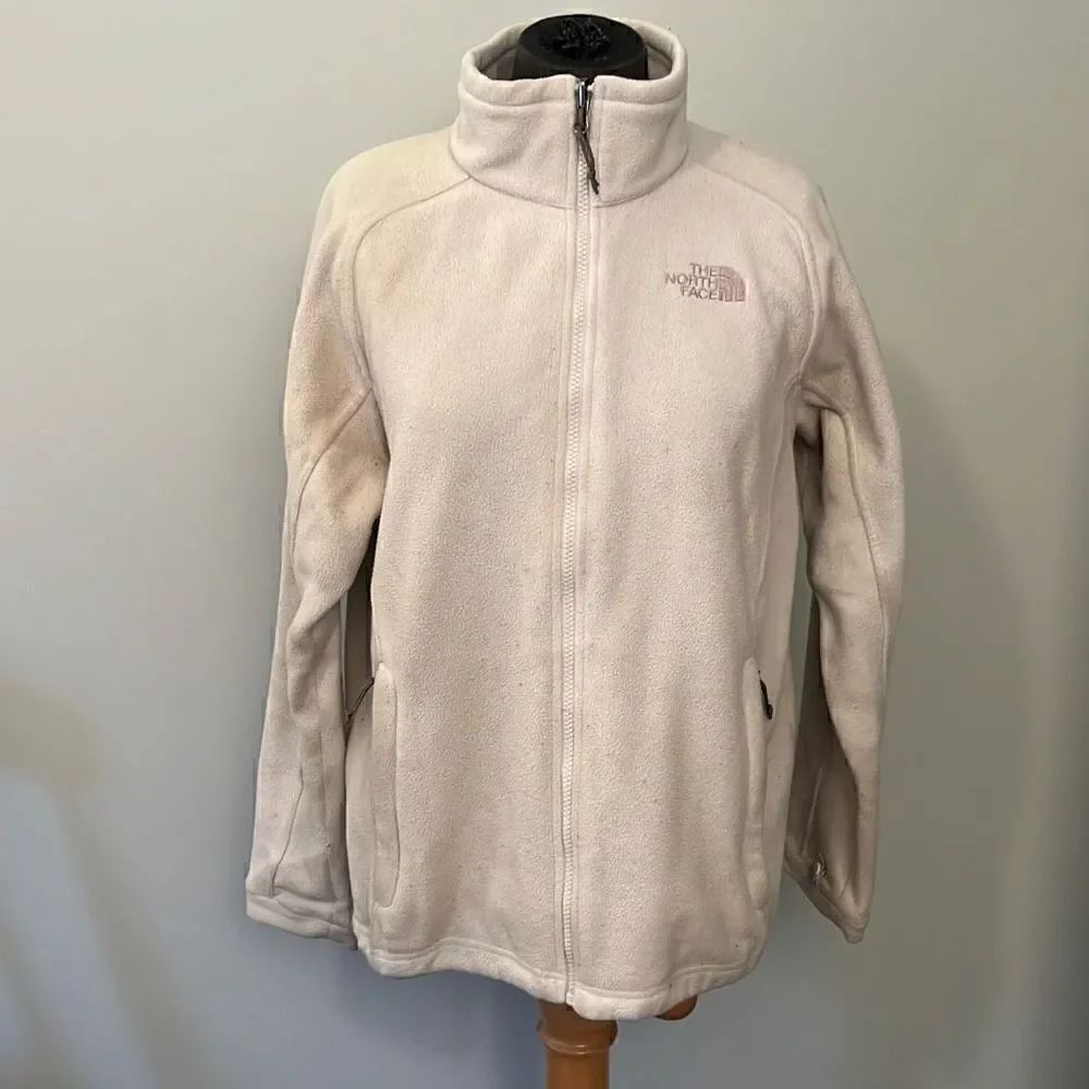 The North Face Women's Zip Up Fleece Jacket In Cream